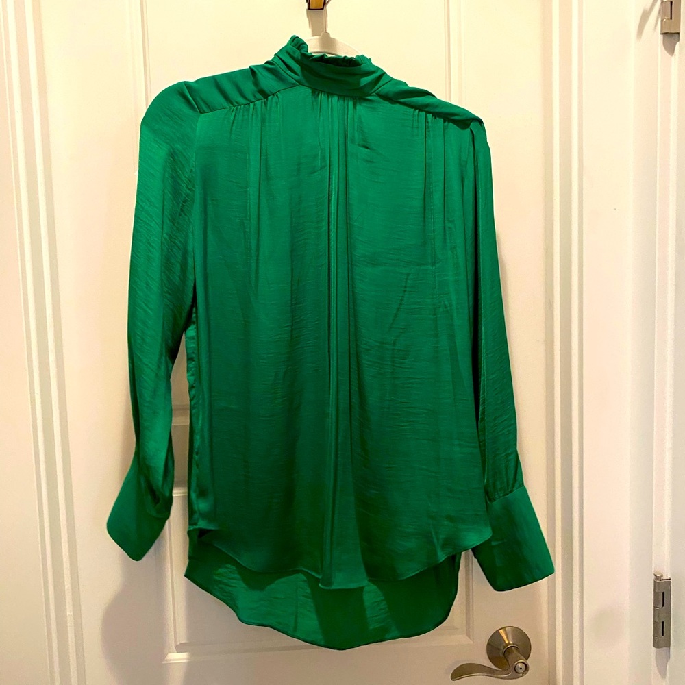 Zara women’s silky green blouse